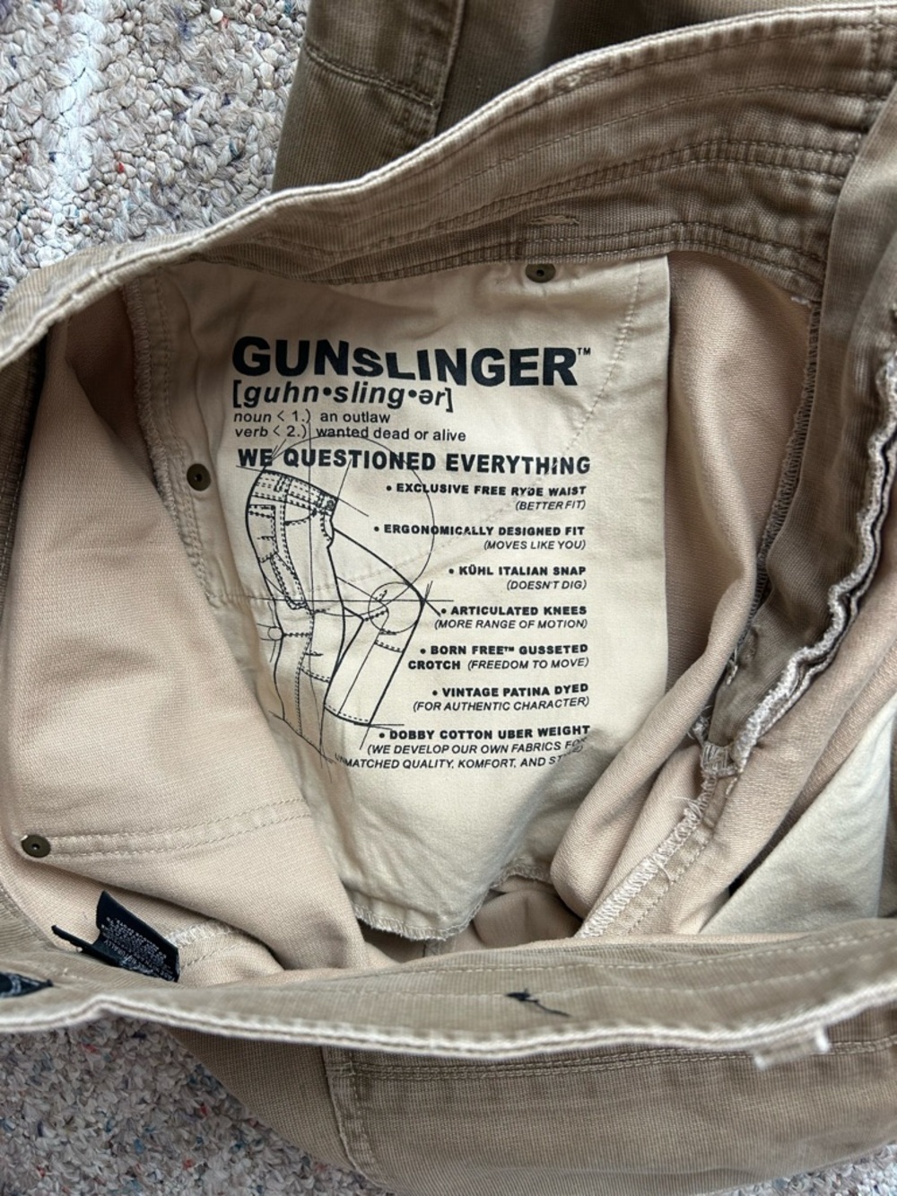 Kühl Gunslinger Style Men’s Hiking Pants Khaki Color 38x34 - Picture 4 of 8